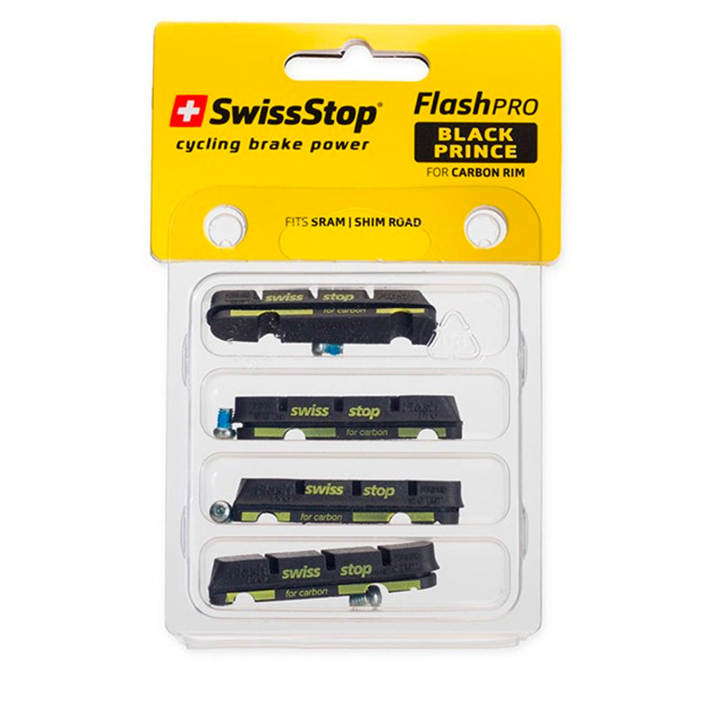 SwissStop FlashPro Black Prince Replacement Brake Pads For Carbon Rims - 4 Pack (00.5318.010.002)