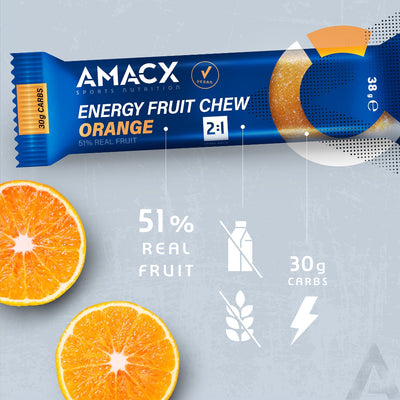 Amacx Nutrition Sportive Énergie Fruit à Mâcher Orange (12 pack)