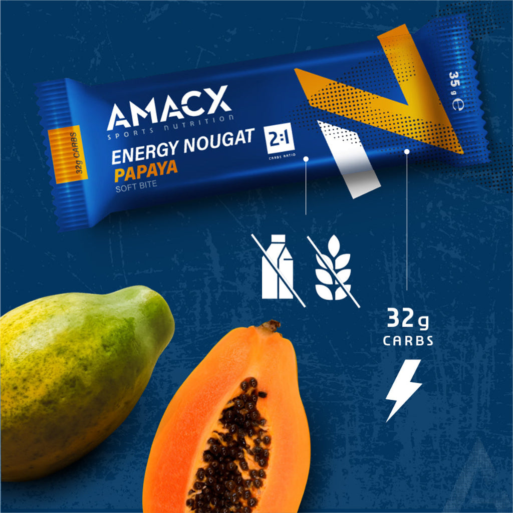 Amacx Nutrition Sportive Énergie Nougat Papaye (12 pack)