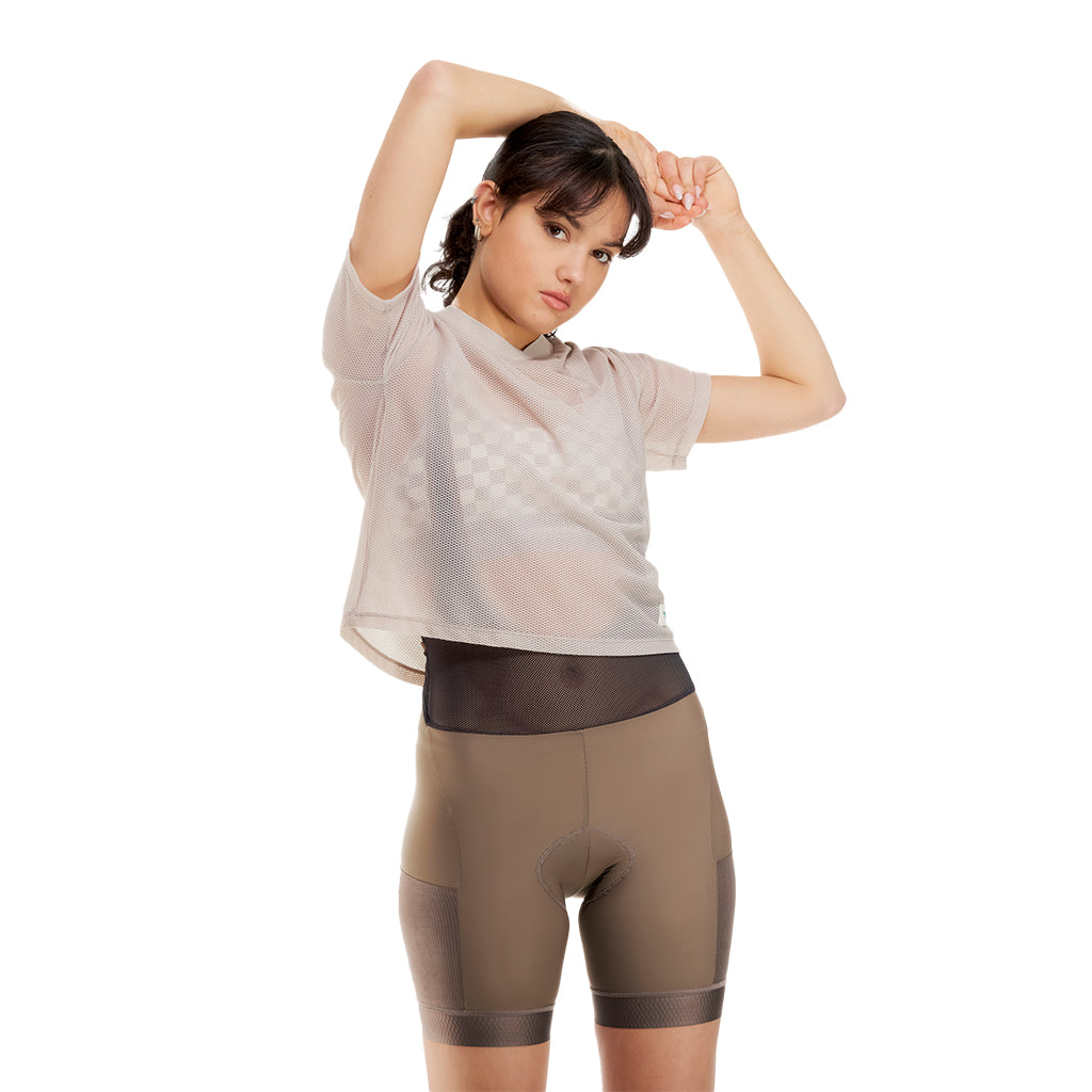Peppermint Cycling Co. Backroads Crop Mesh Femme
