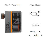 Pompe à pneu miniature électrique Flextail Tiny Tire Pump 200 - 130 psi avec manomètre et feu arrière lumineux
