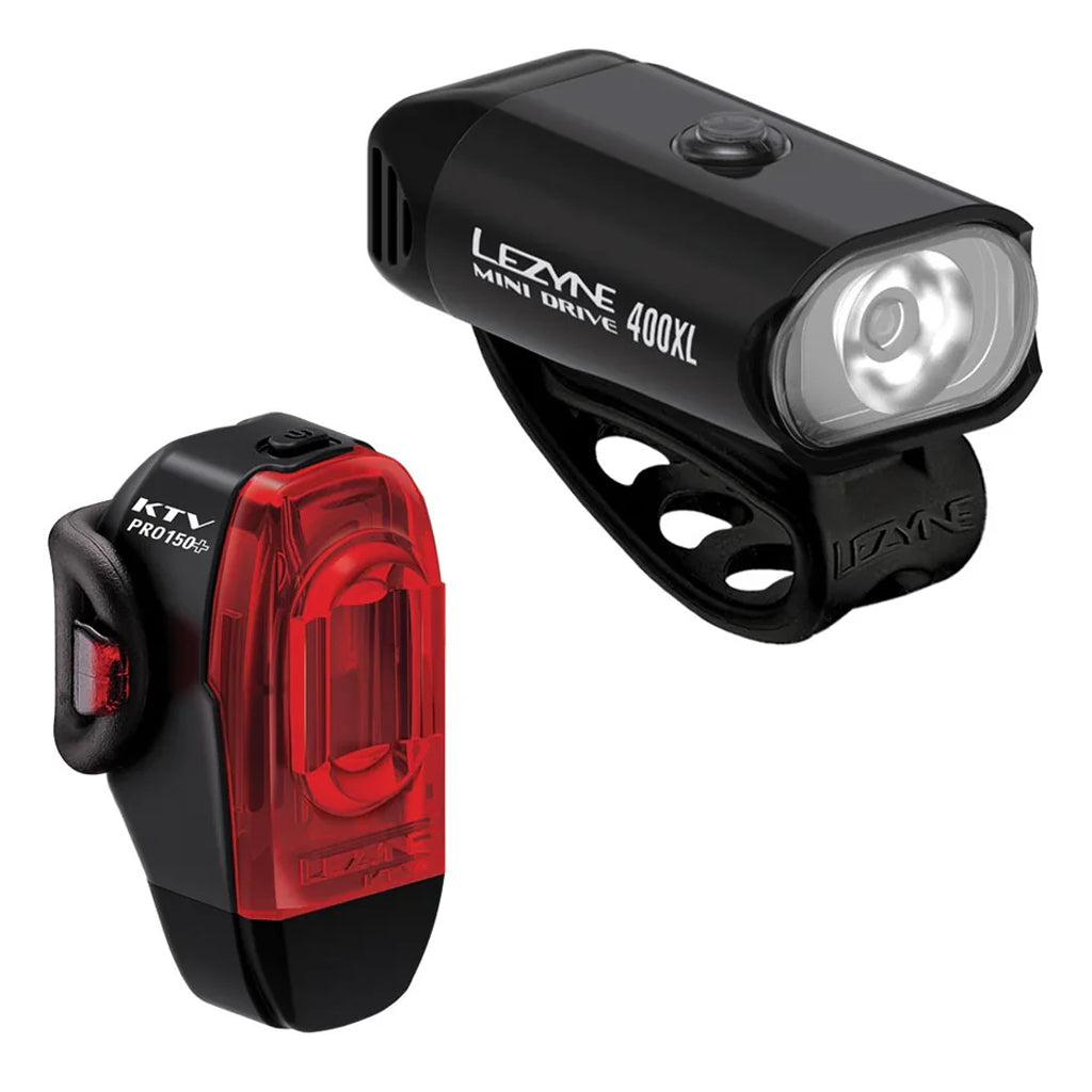 Lezyne Mini Drive 400XL / KTV Drive Pro+ Ensemble de lumières LED avant et arrière pour vélo