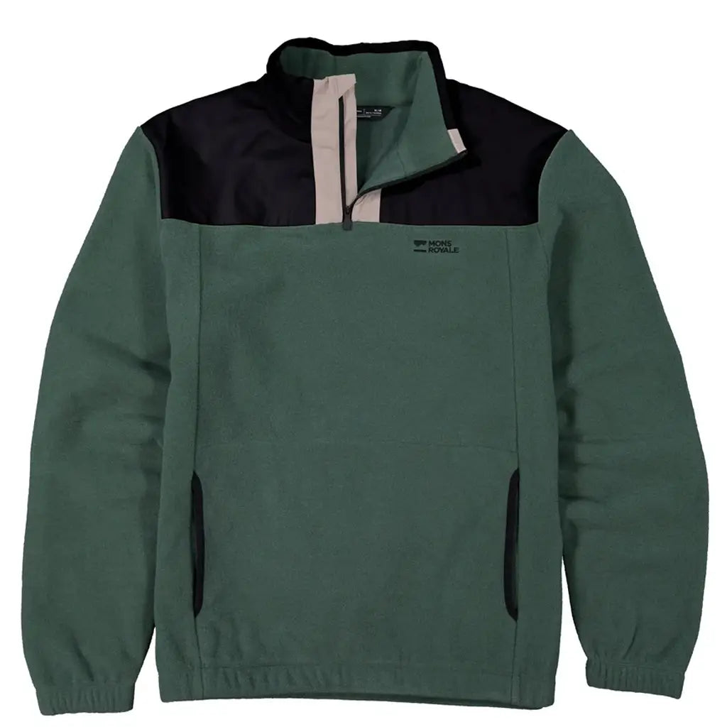 Polaire en laine Pileup Mons Royale pour homme, 1/4 zip