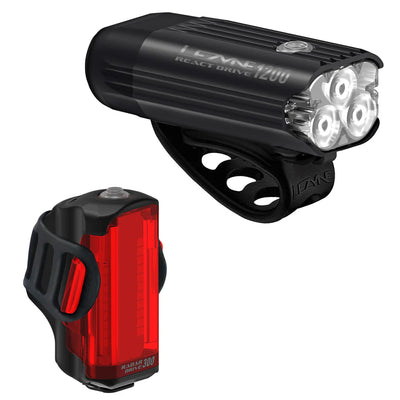 Lezyne Radar React System - LED Front & Rear Bike Light Set With Radar Alerts