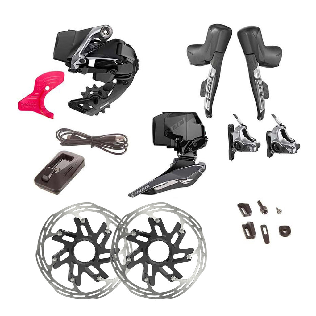 SRAM Red eTap AXS HRD Build Kit 2x Hydraulic Disc Flat Mount Centerlock Kit (w/Paceline X Rotors)