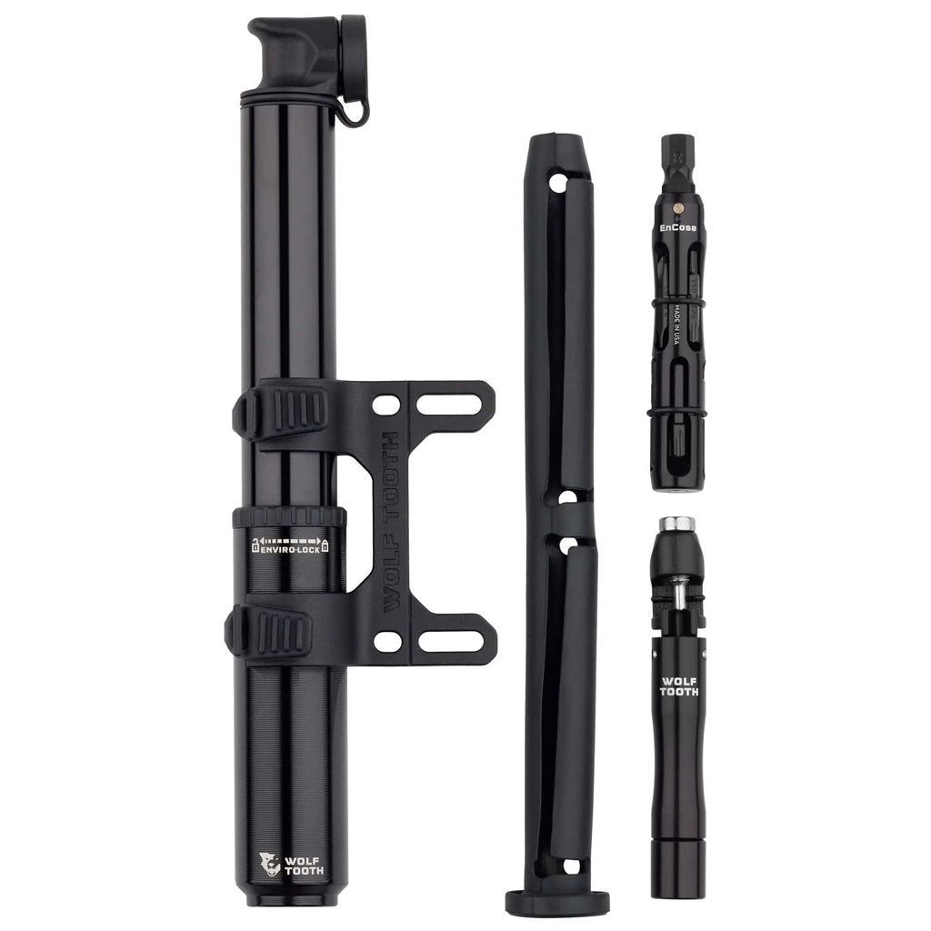 Wolf Tooth Components Encase 85cc Pump with Hex Bit Wrench Multi-Tool & Chain + Tire Plug Multi-Tool