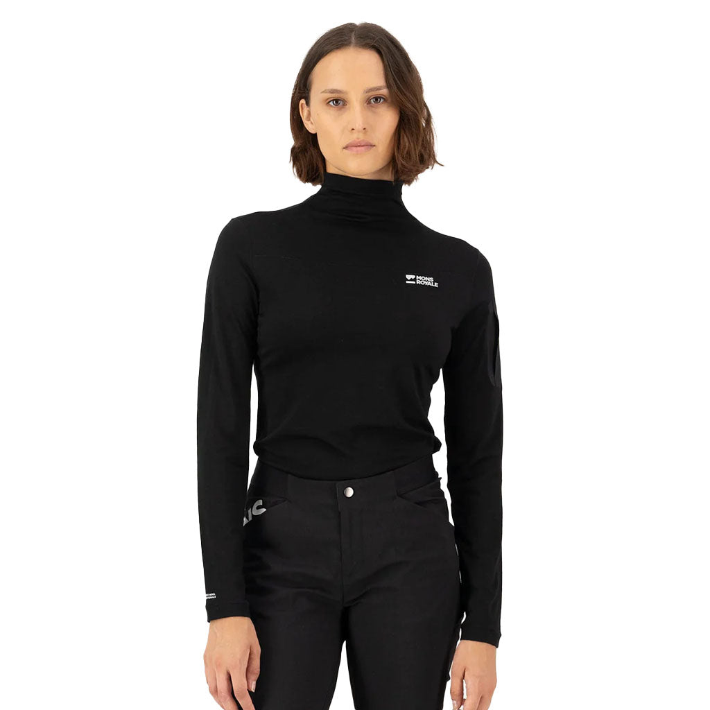 Mons Royale Women's Diversion Merino Mock Neck Jersey Long Sleeve