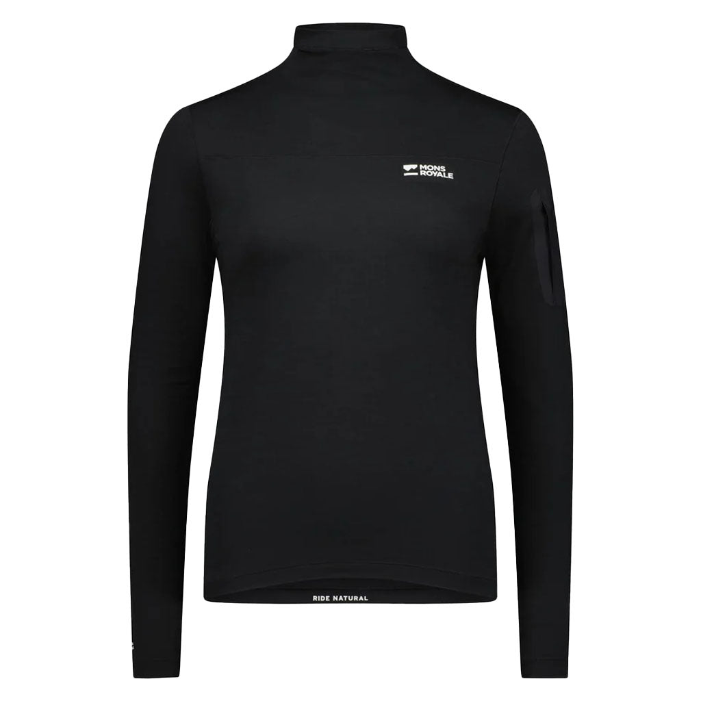 Mons Royale Women's Diversion Merino Mock Neck Jersey Long Sleeve