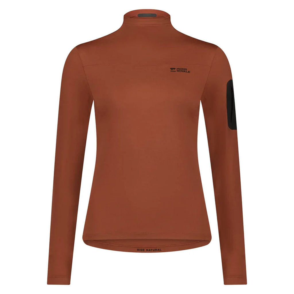 Mons Royale Women's Diversion Merino Mock Neck Jersey Long Sleeve