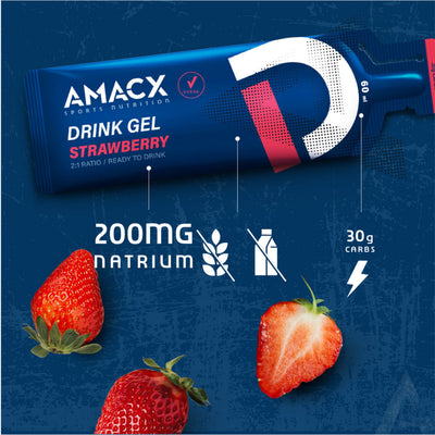 Gel de boisson nutrition sportive Amacx saveur fraise (pack de 12)