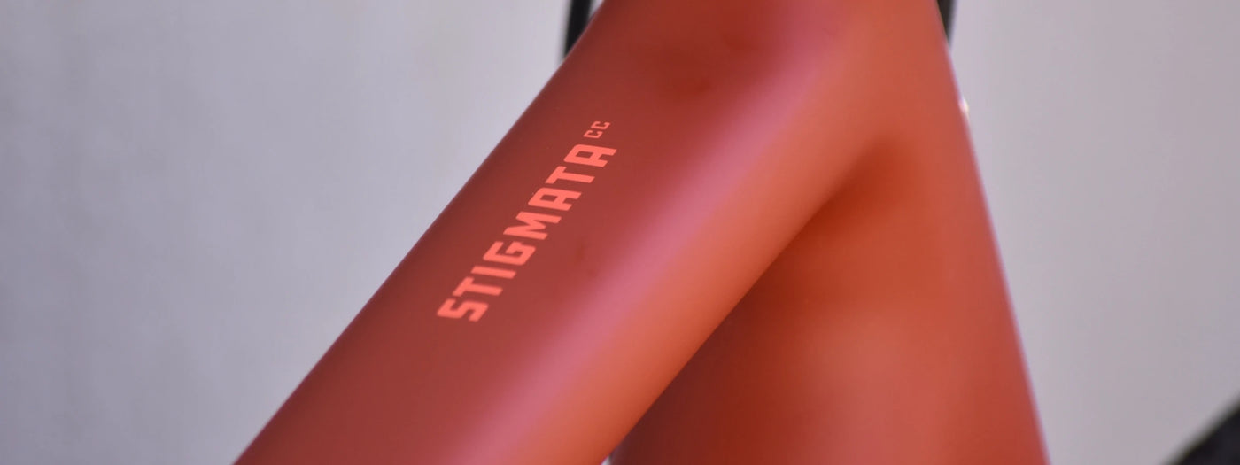 Santa Cruz Stigmata top tube Matte Brick Red