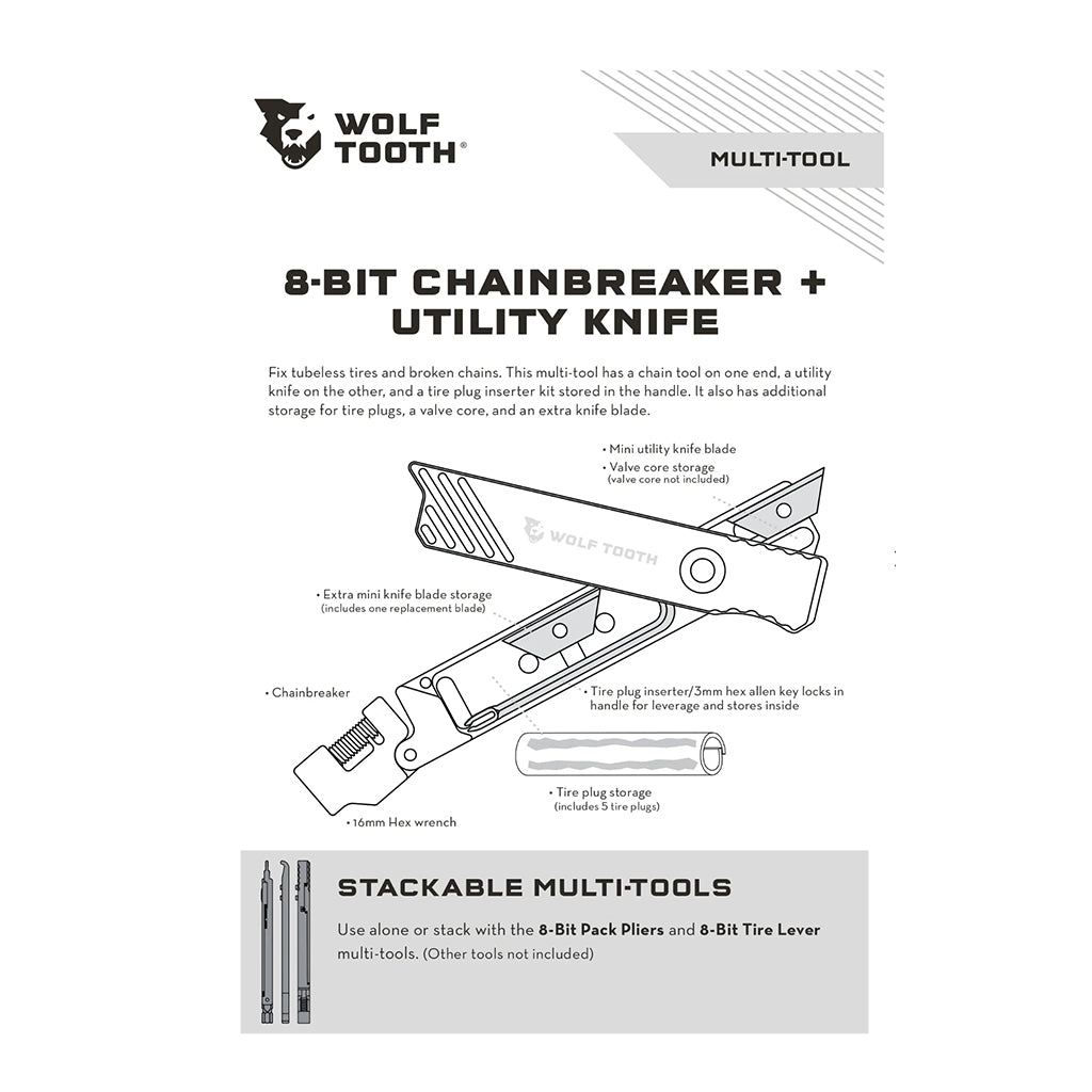 Wolf Tooth Components Dénudeur de chaîne 8 bits + Couteau utilitaire