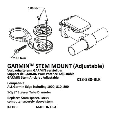 K-Edge Adjustable Stem Mount