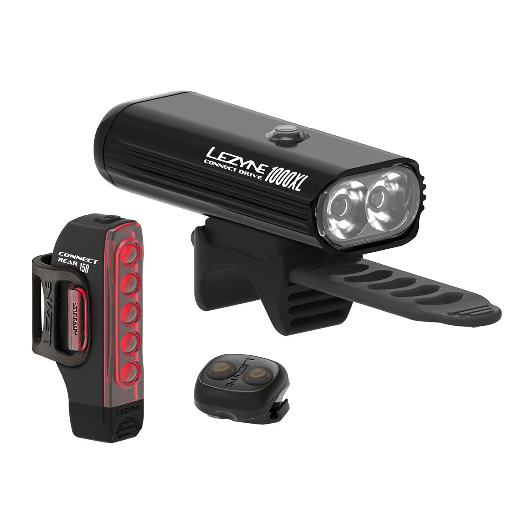 Lezyne Connect Drive Pro 1000XL / Strip Connect LED Front/Rear Light - Steed Cycles