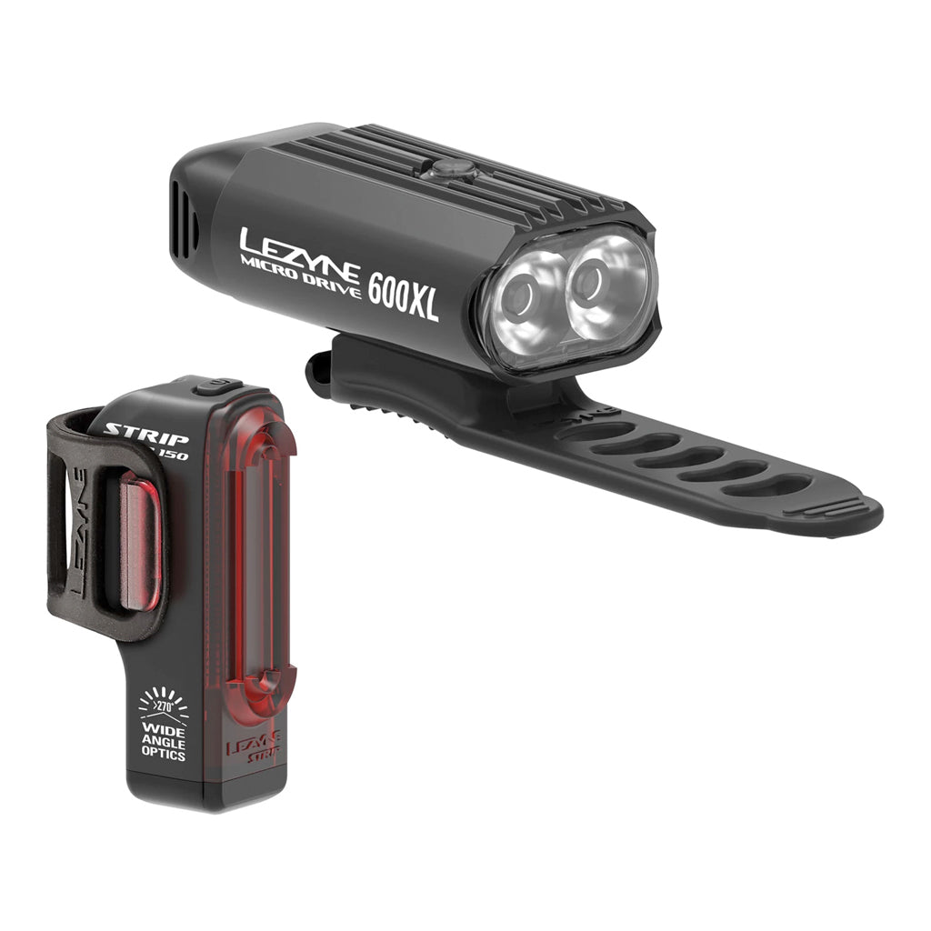 Lezyne Micro Drive 600XL / Strip Drive LED Front/Rear Light - Steed Cycles