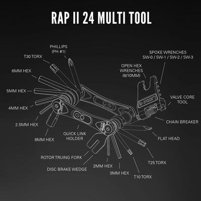 Lezyne RAP II 24 Multi-Tool - Steed Cycles